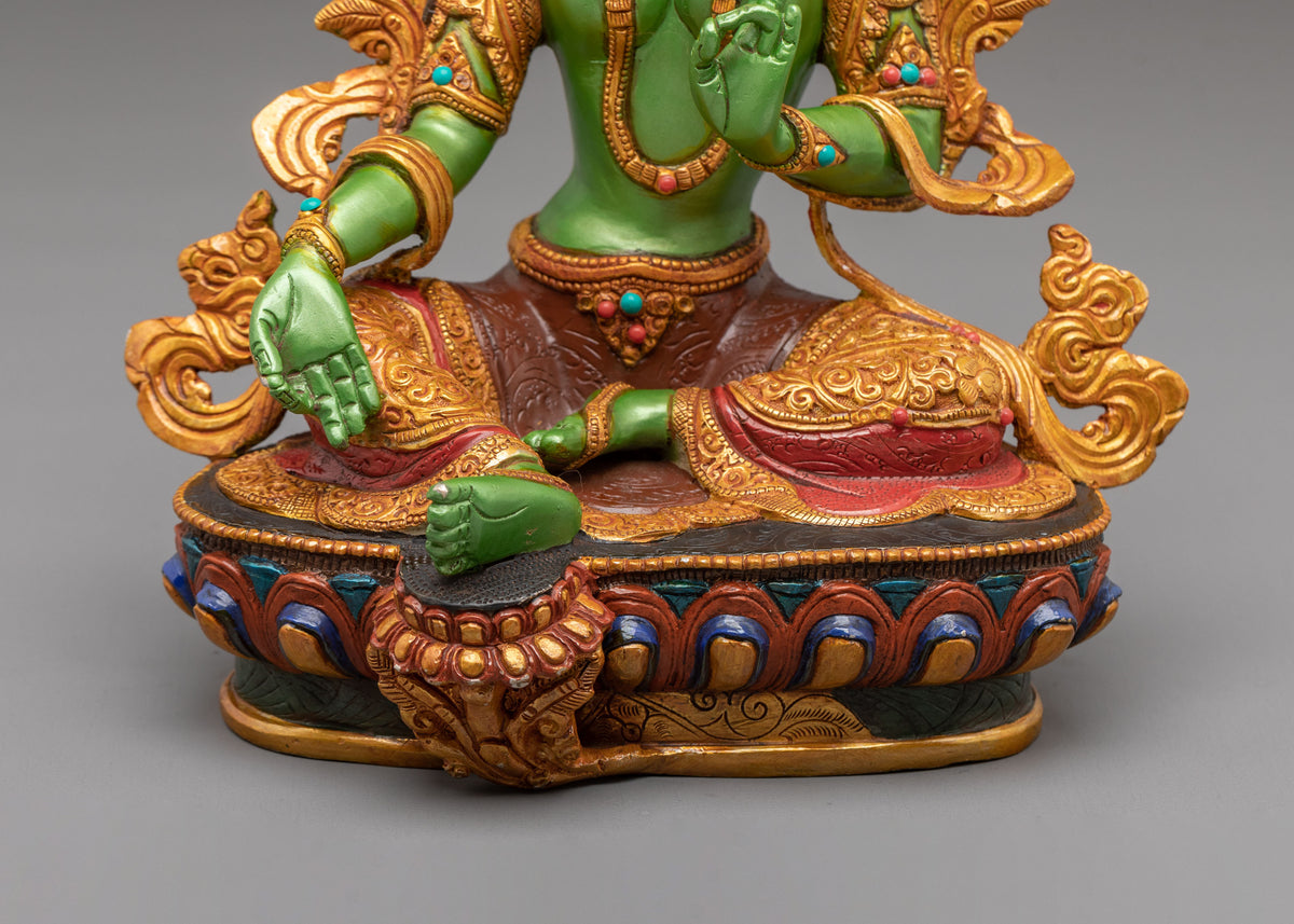 Handcrafted Green Tara Statue | Mother of All Buddha