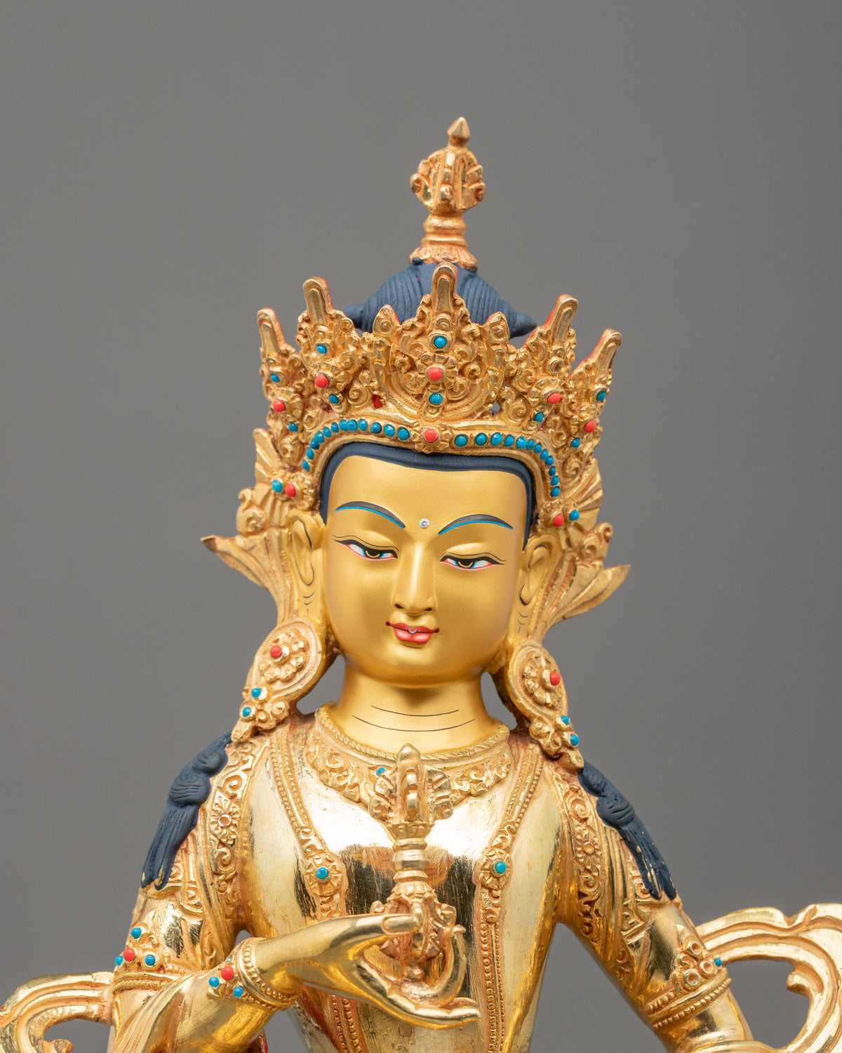 Vajrasattva Traditional Sculpture | 24K Gold Gilded Buddhist Statue