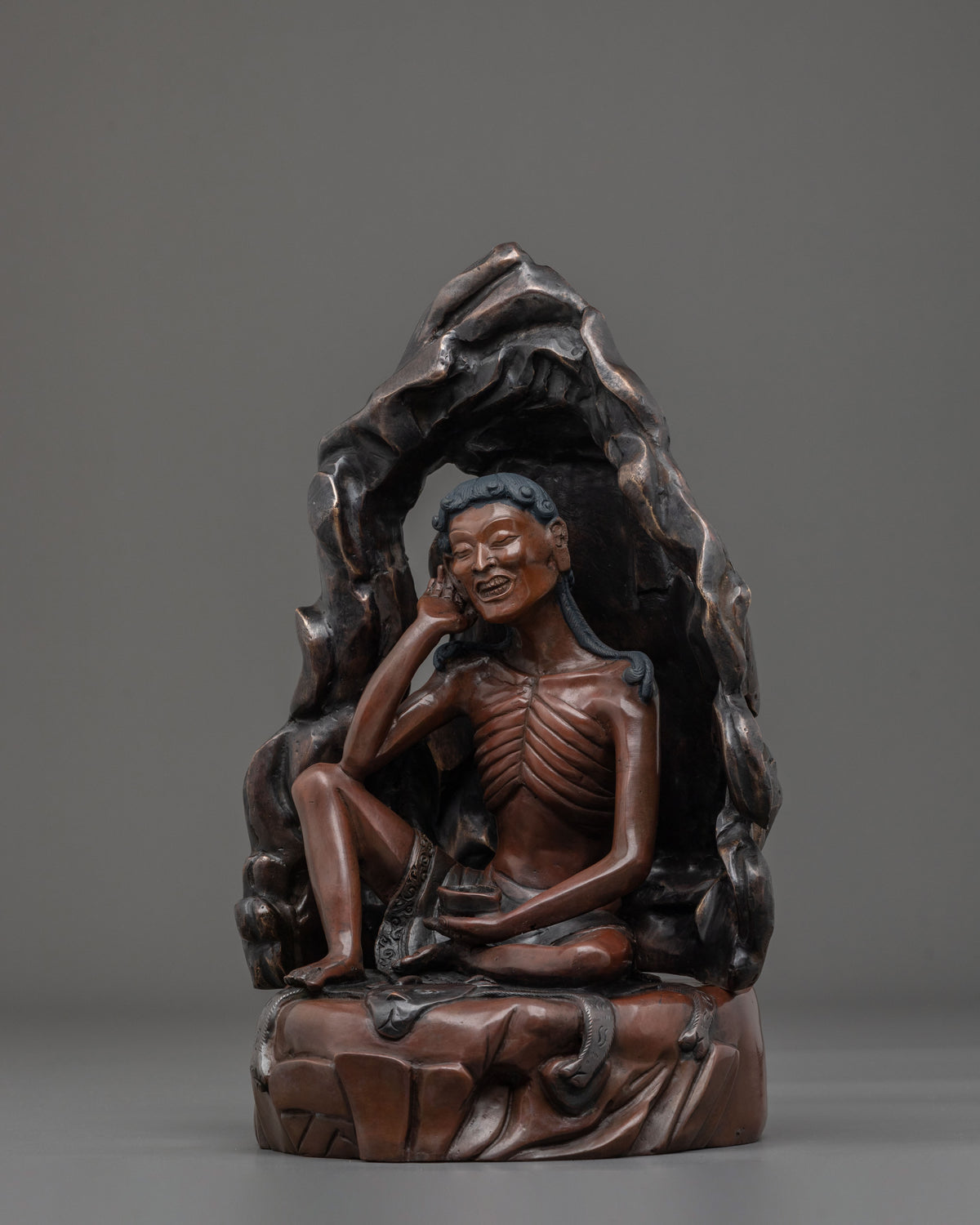 Master Jetsun Milarepa Statue | Oxidized Copper Figurine