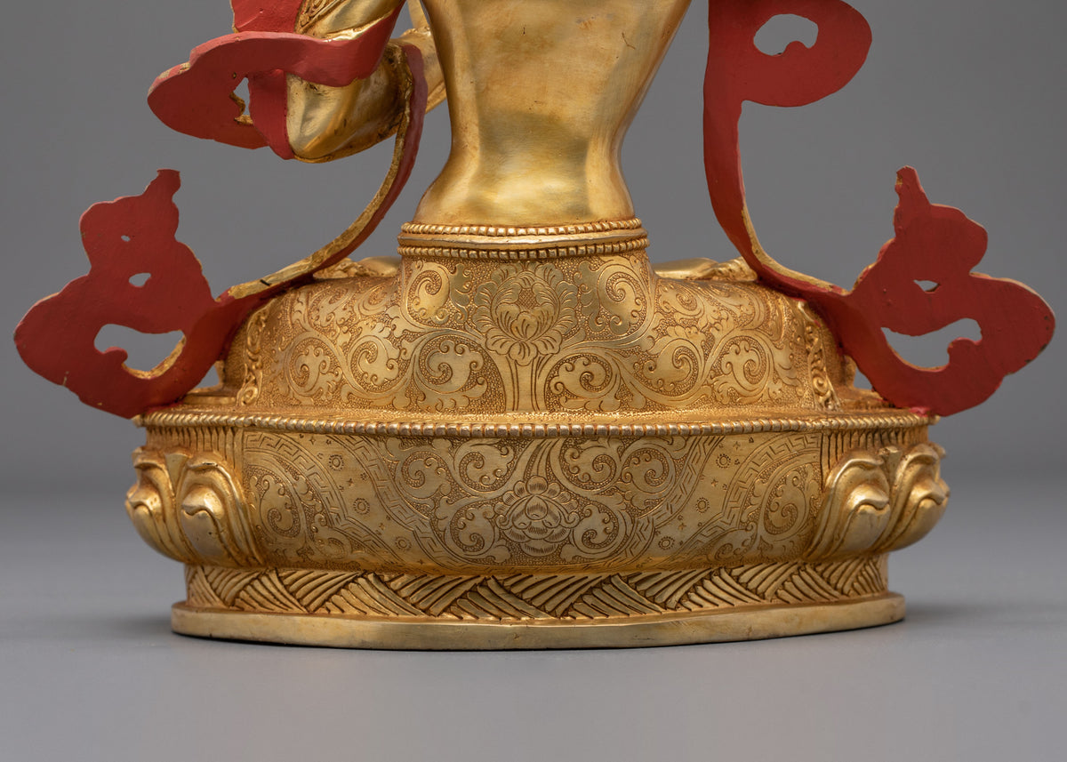 Manjushri Prajna Wisdom Sculpture | 24K Gold Gilded