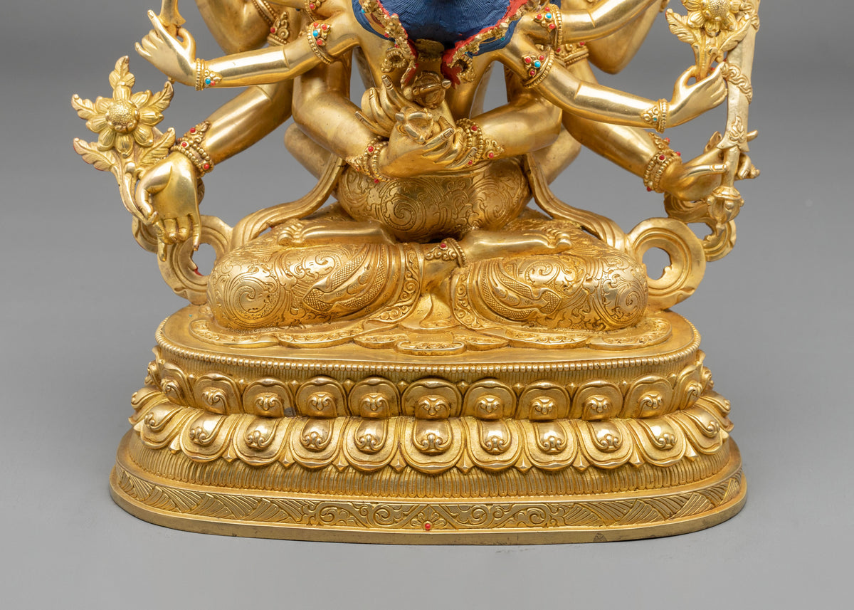 Guhyasamaja Handcrafted Statue with 24K Gold Gilding