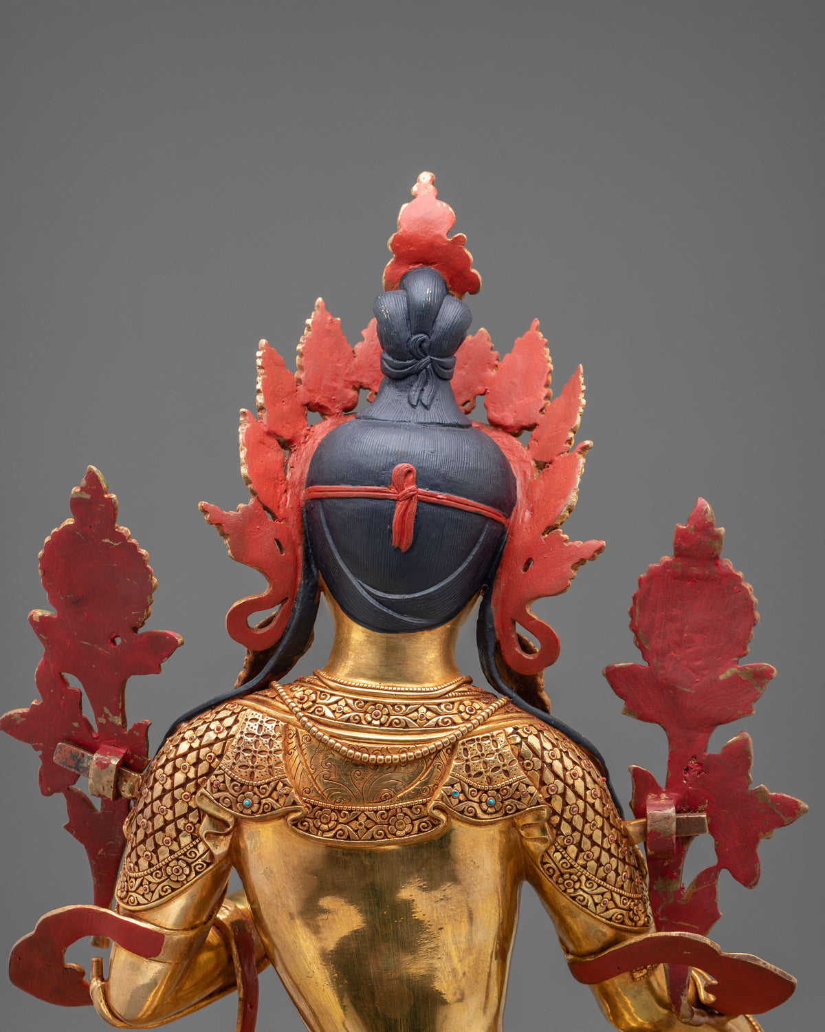 Green Tara 24k Gold Gilded Copper Statue | Mother of All Buddhas