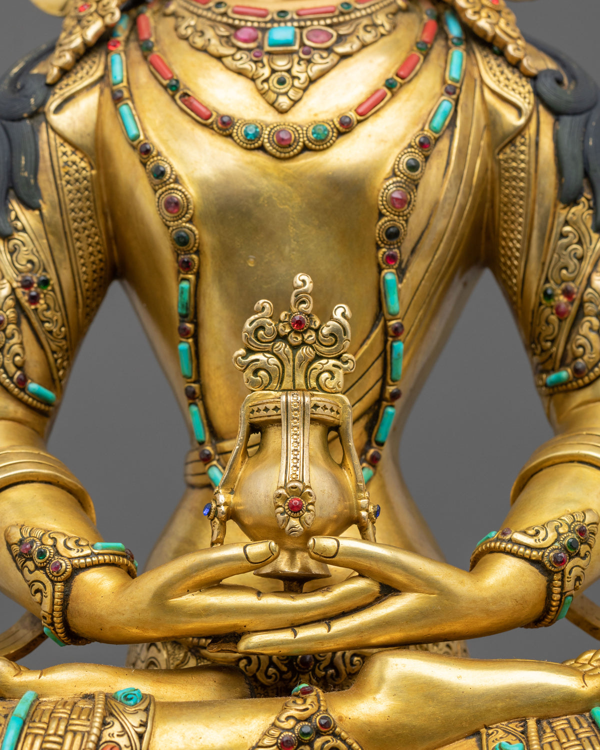 Buddhist Deity Amitayus Copper Figurine | 51cm Handcrafted Statue