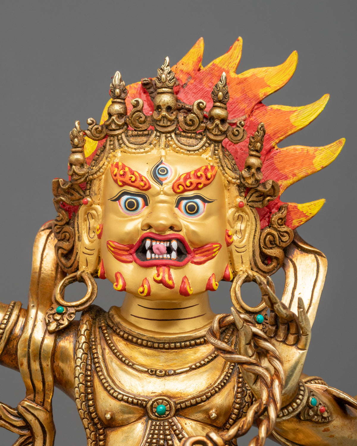 Vajrapani Wrathful Deity Statue | 24K Gold Gilded Copper Statue