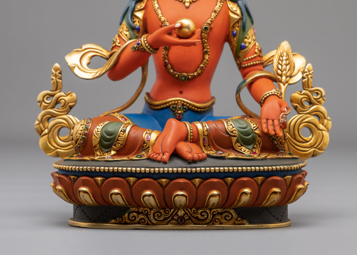 Handmade Kshitigarbha Copper Sculpture | Traditional Buddhist Artwork