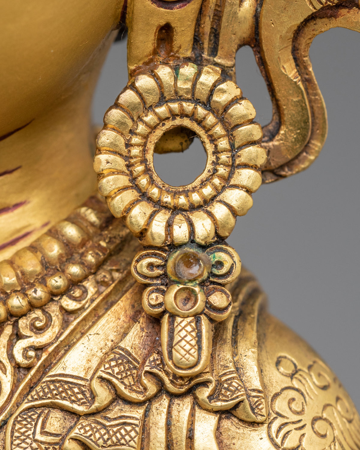 Crown Amitabha Buddha Sculpture | Copper Form of Infinite Light