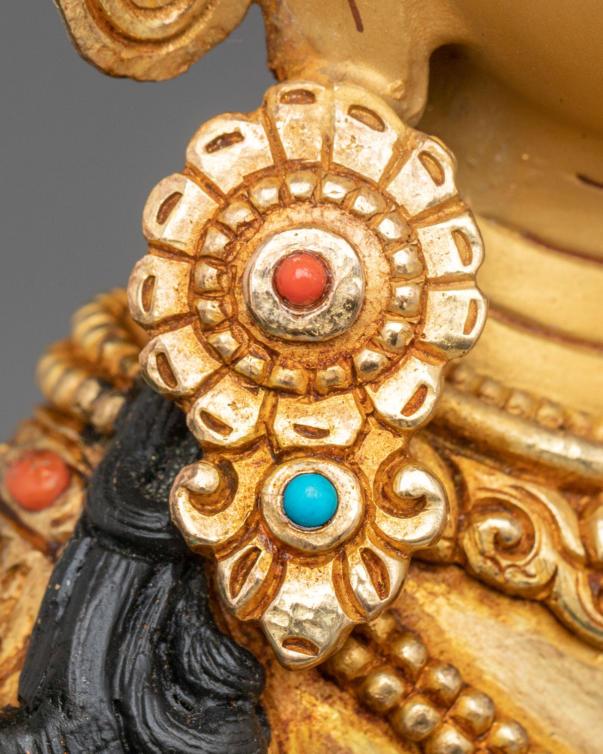 Tikshna Manjushri 24K Gold Gilded Sculpture | Traditional Buddhist Artwork of Sharp Wisdom