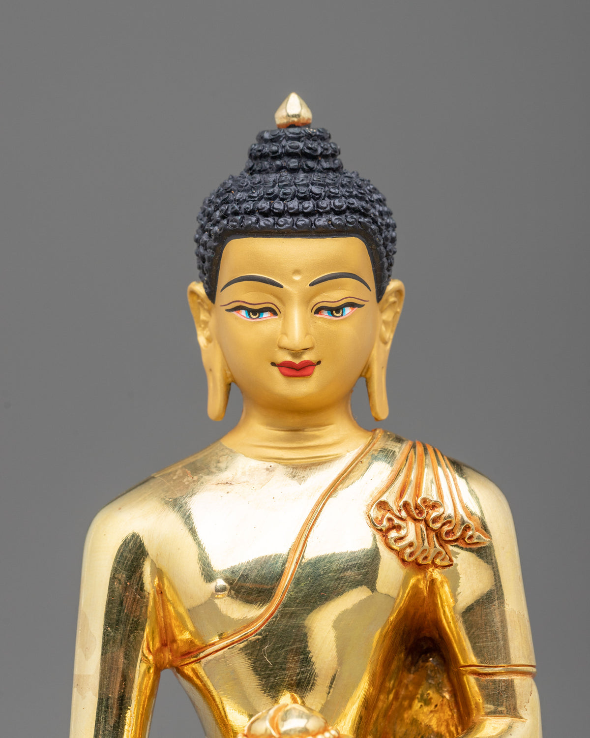 Shakyamuni Buddha Fire Gold Coated Statue | Home Decor