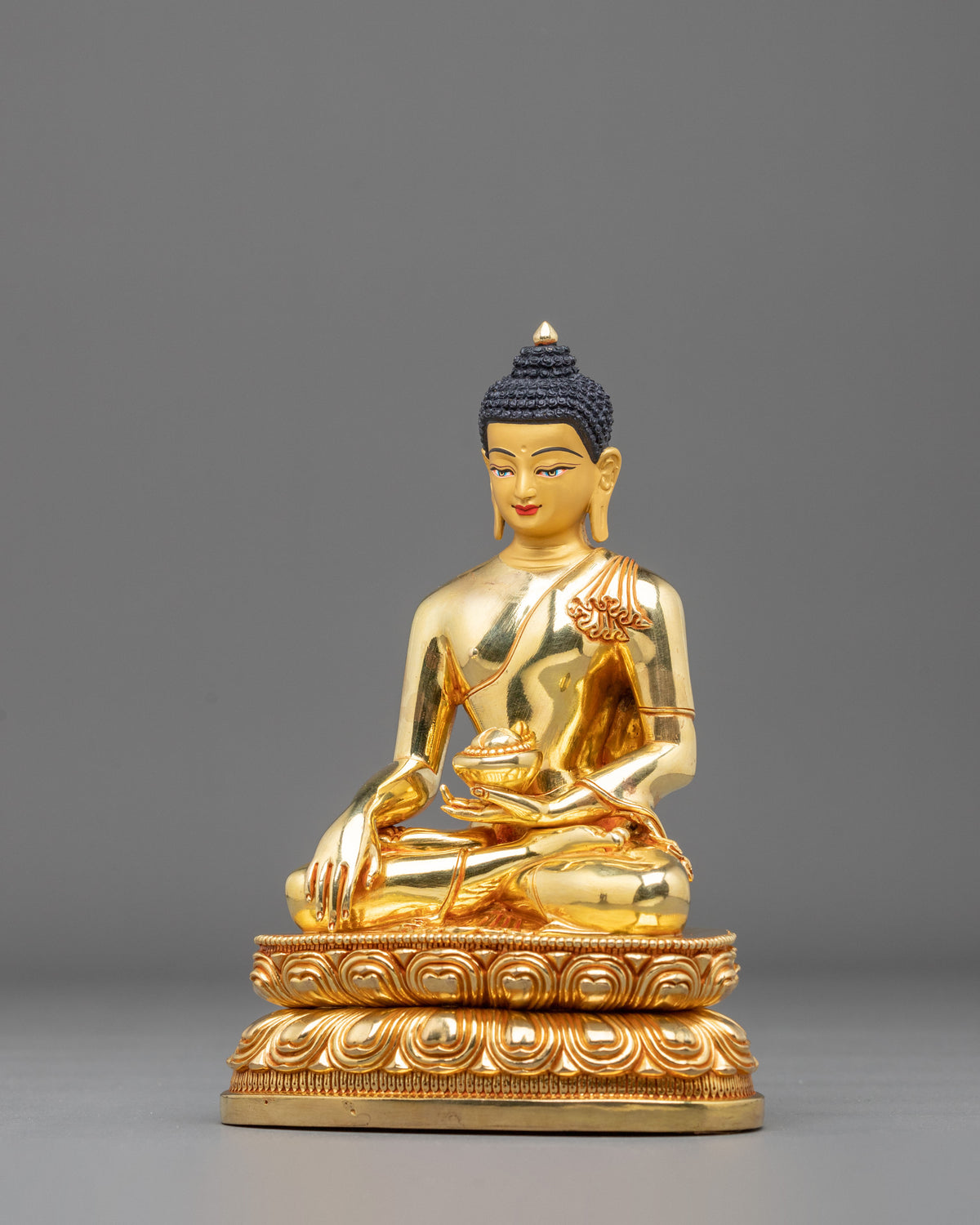 Shakyamuni Buddha Fire Gold Coated Statue | Home Decor