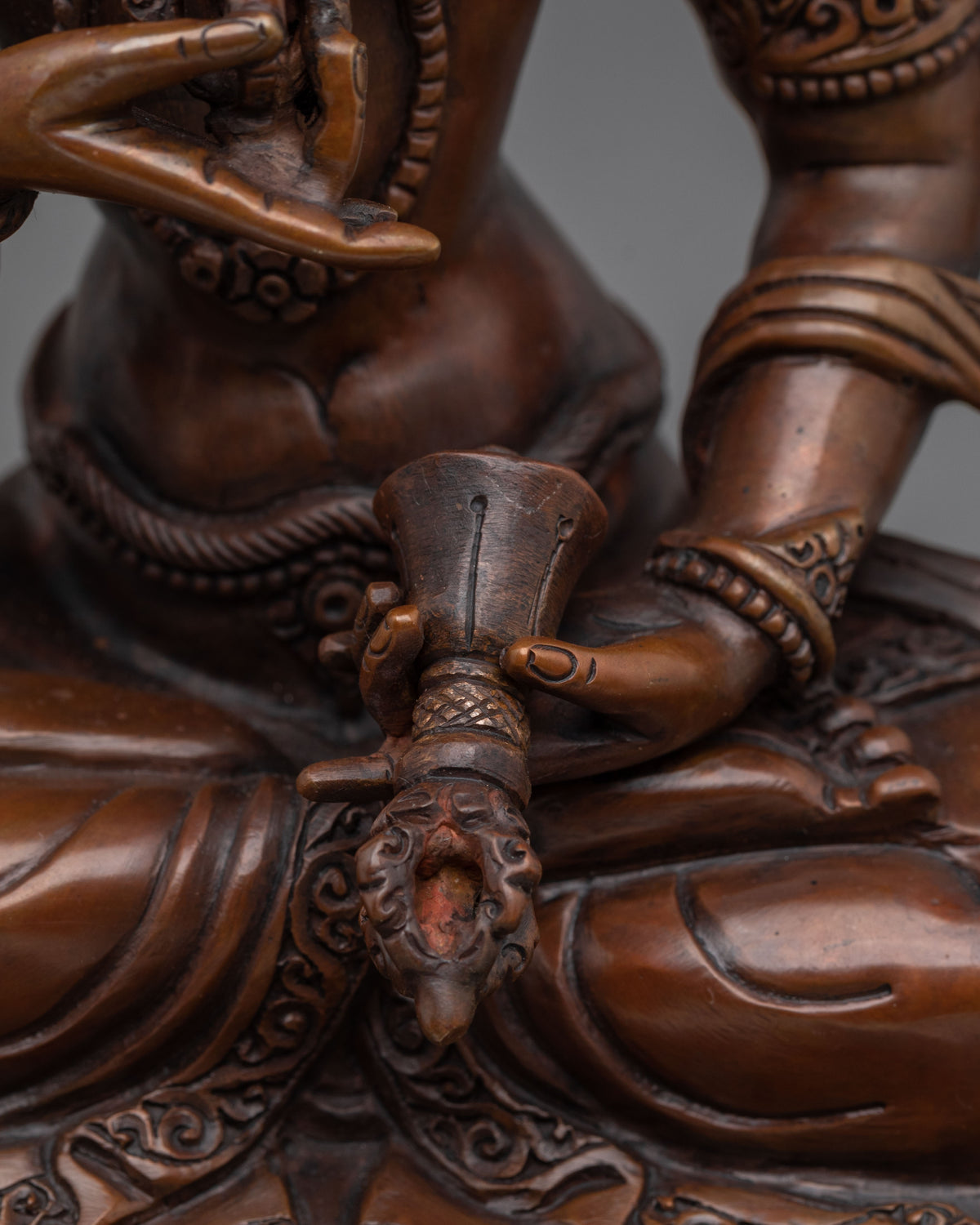 Vajrasattva Sacred Statue | Oxidized Copper Figurine for Altar