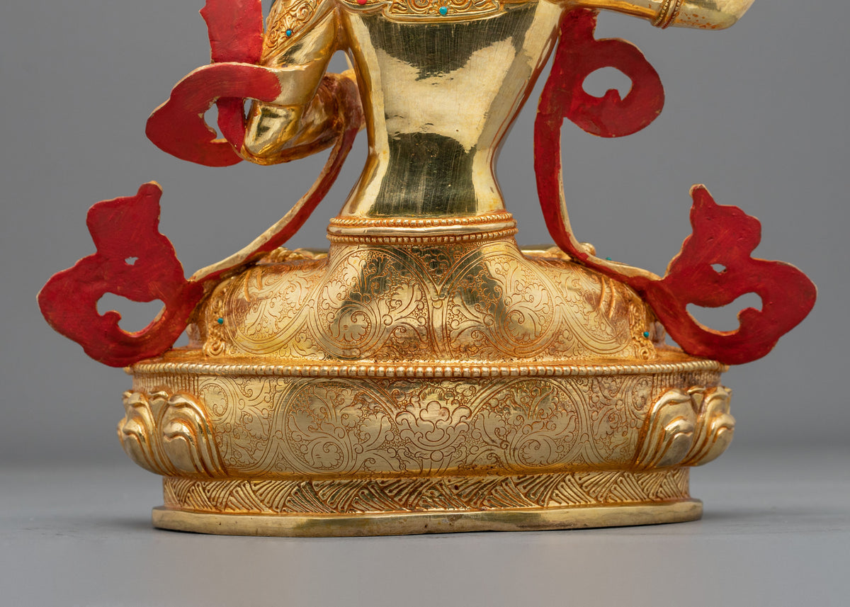 Manjushri 24K Gold Coated Sculpture | Altar Decor