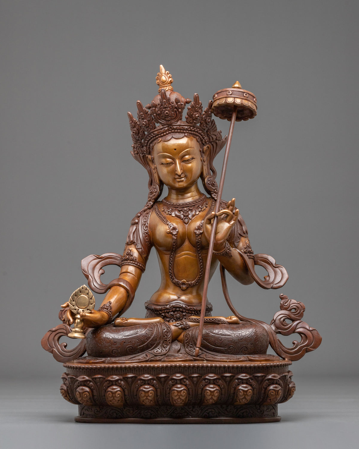 Goddess Dukar Spiritual Statue in Oxidized Copper