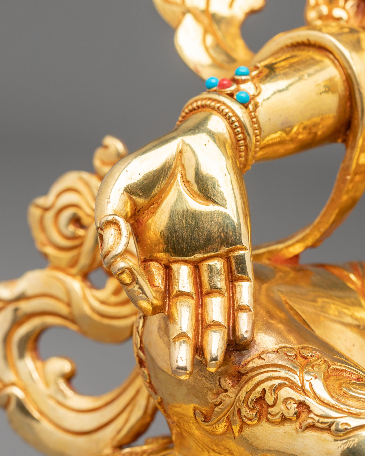 Green Tara Fire Gold Coated Statue | Made in Nepal