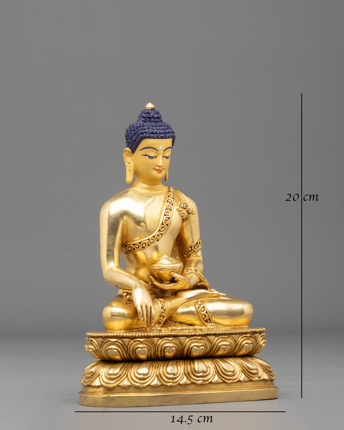 Shakyamuni Buddha: Serene 24K Gold Gilded Statue