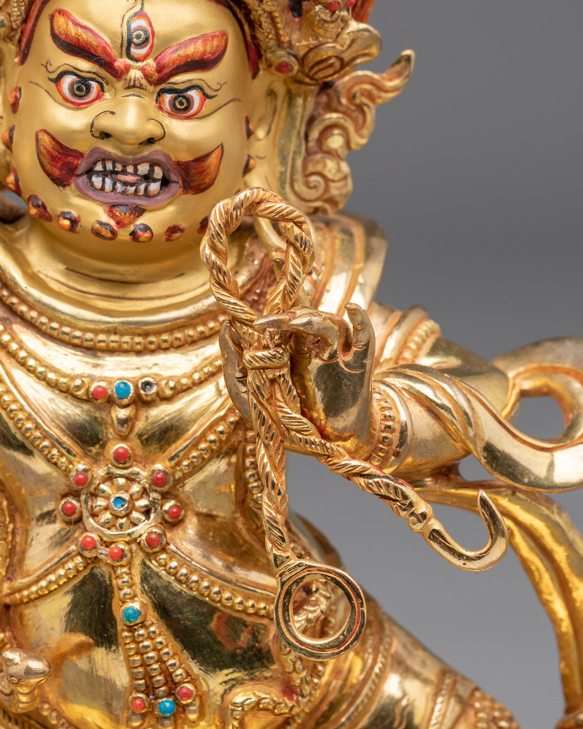 Vajrapani Force of Awakening Sculpture | 24K Gold Gilded Buddhist Protector