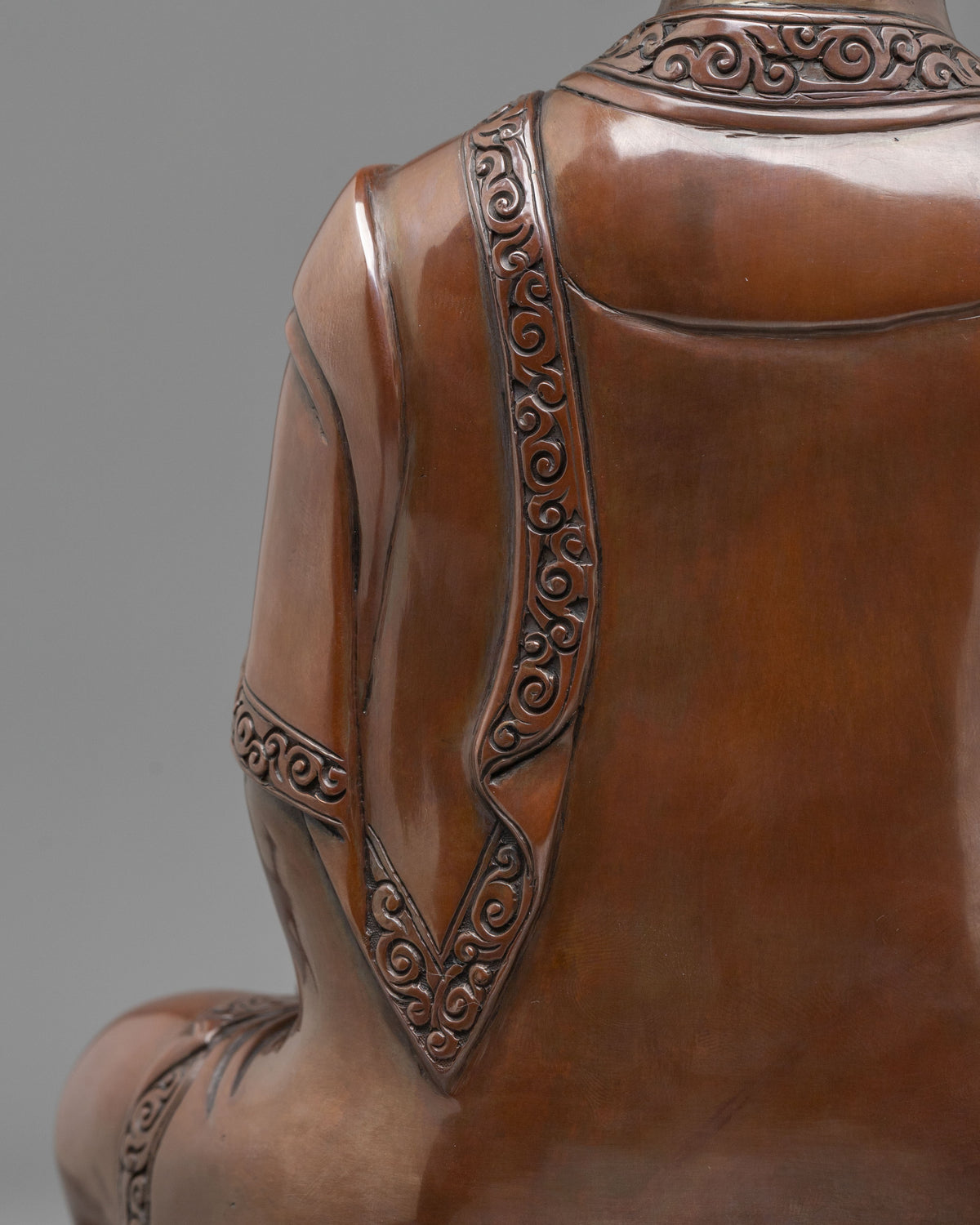 Shakyamuni Buddha Statue: Oxidized Copper Buddhist Sculpture