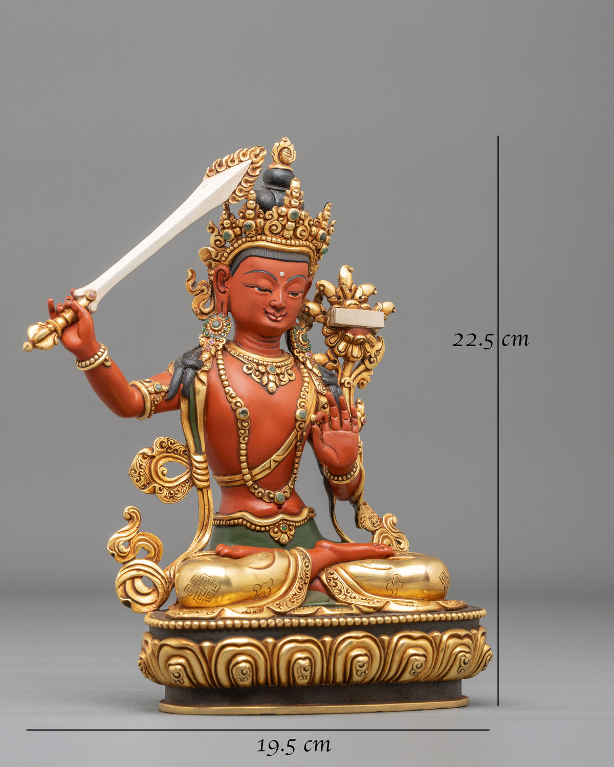 Manjushri Buddhist Sculpture | Handcrafted Wisdom Buddha Statue