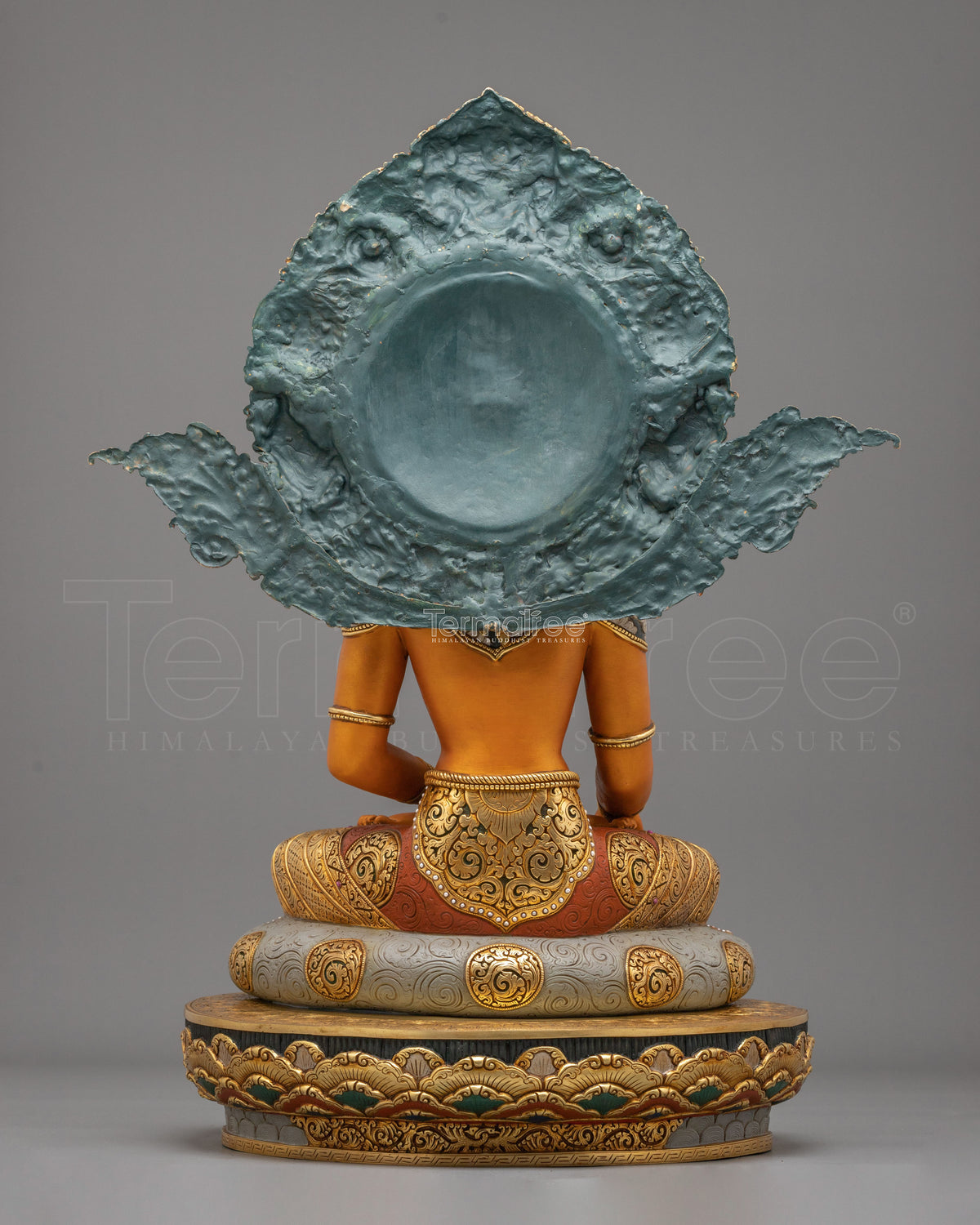 handmade 24k gold glided crown shakyamuni buddha statue