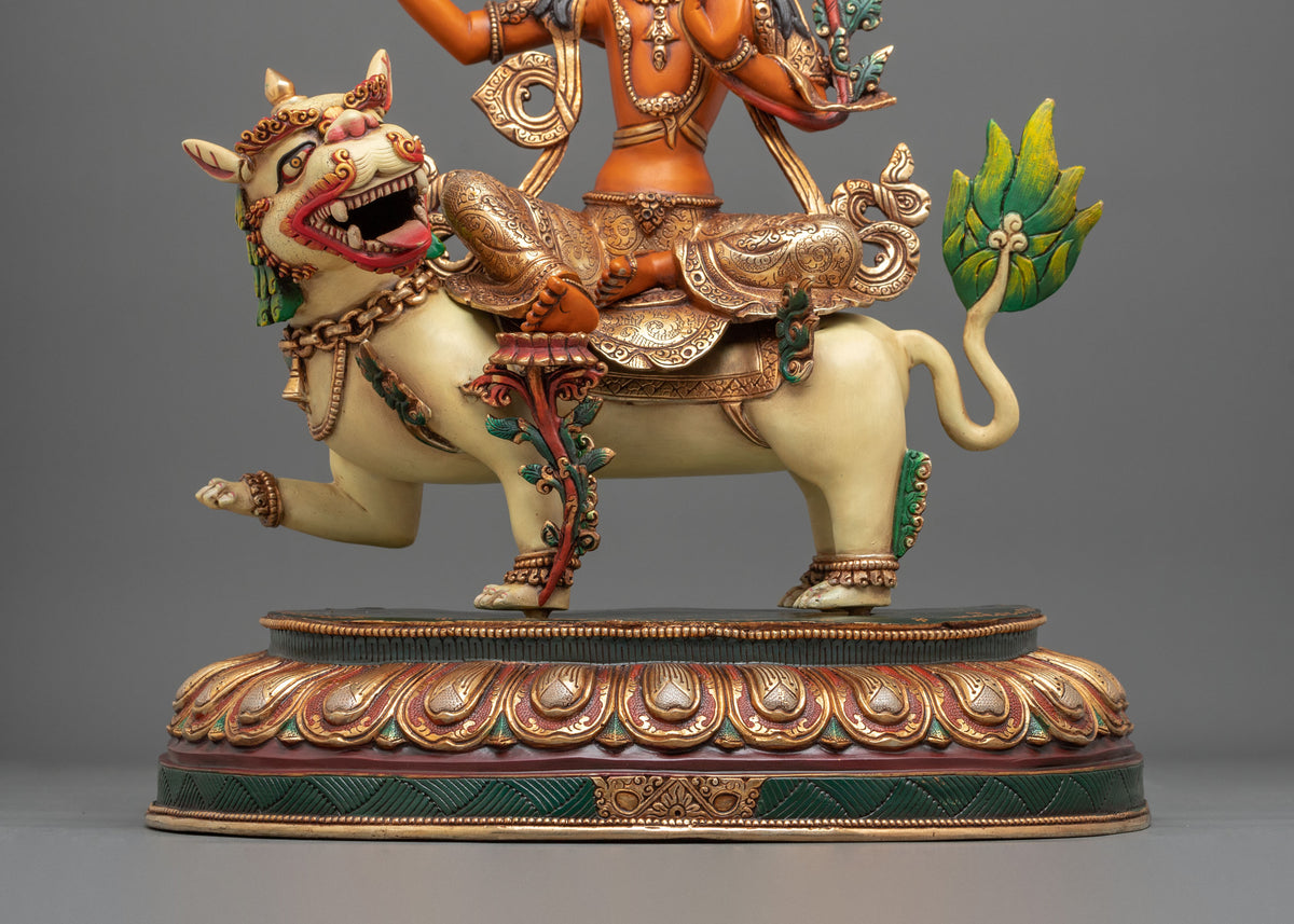 Simhanada Manjushri Wisdom Bodhisattva Sculpture for Altar