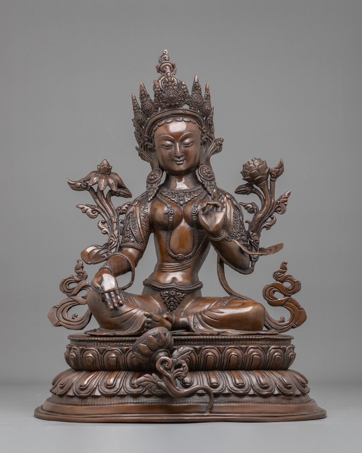 Mother Green Tara Oxidized Statue | Altar Home Decor