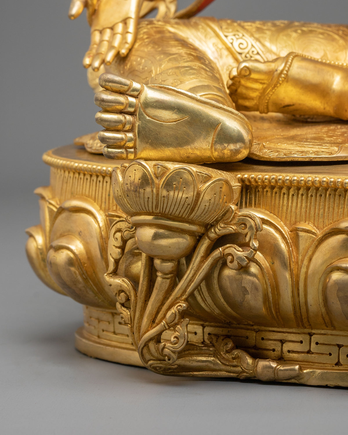 Tibetan Goddess Green Tara Golden Sculpture
