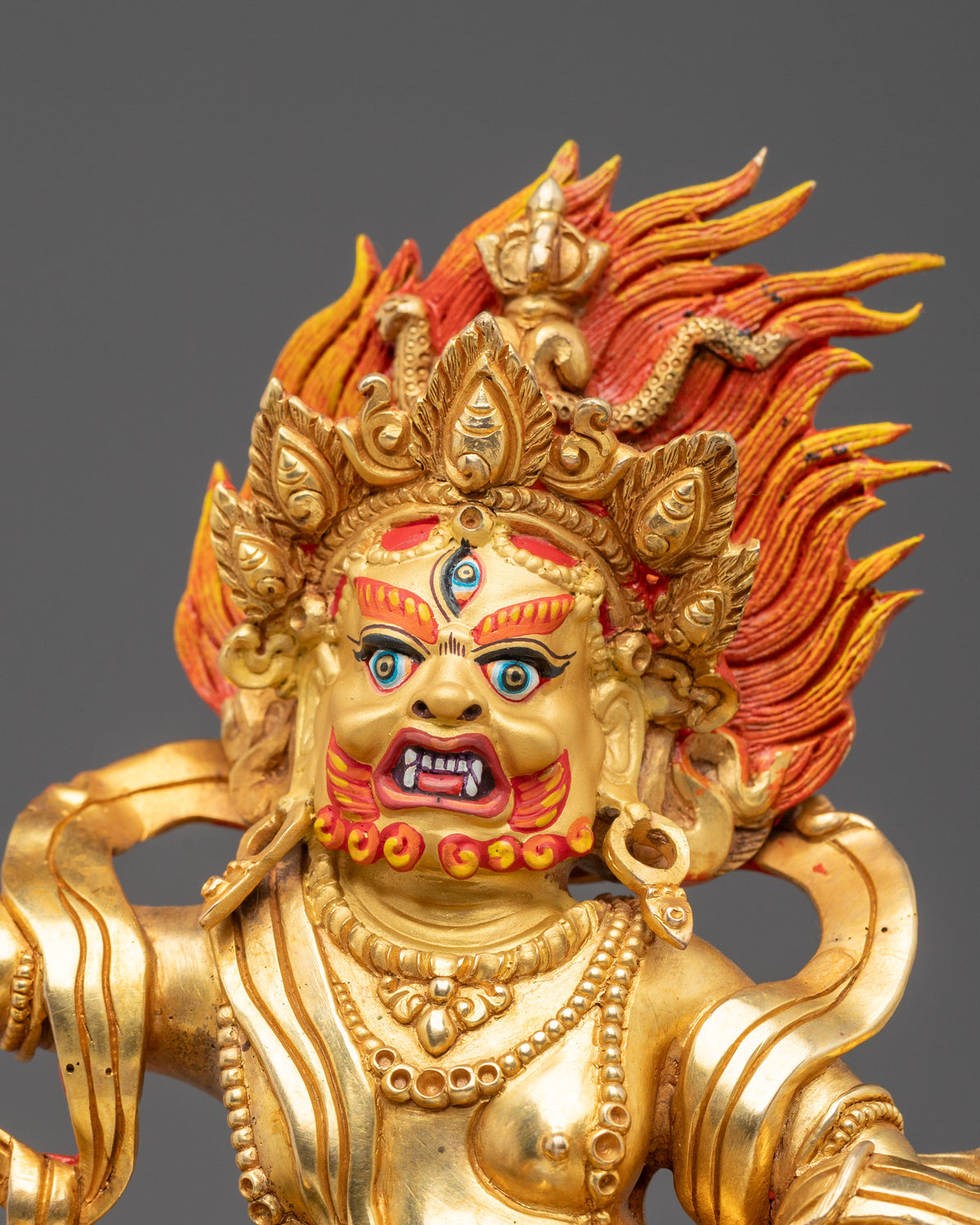 White Dzambhala Tibetan Sculpture | Sacred Vajrayana Meditation Altar Sculpture