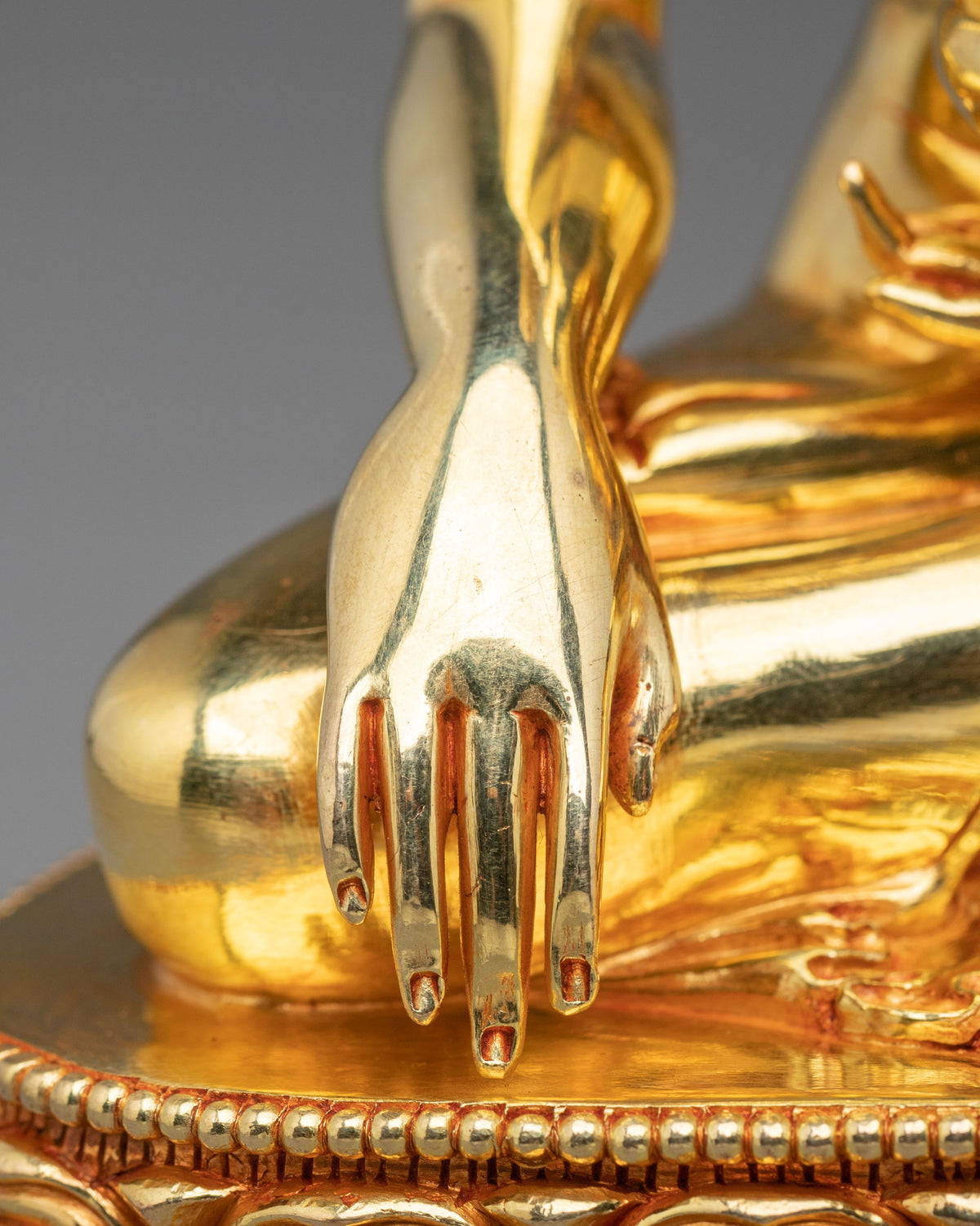 Shakyamuni Buddha Fire Gold Coated Statue | Home Decor