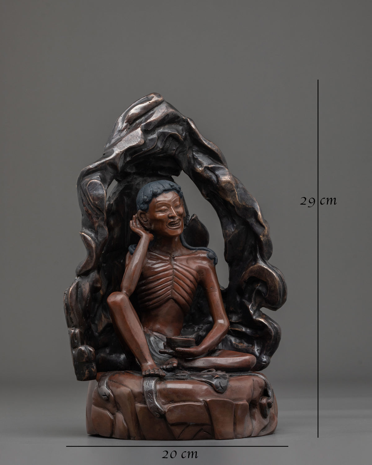 Master Jetsun Milarepa Statue | Oxidized Copper Figurine