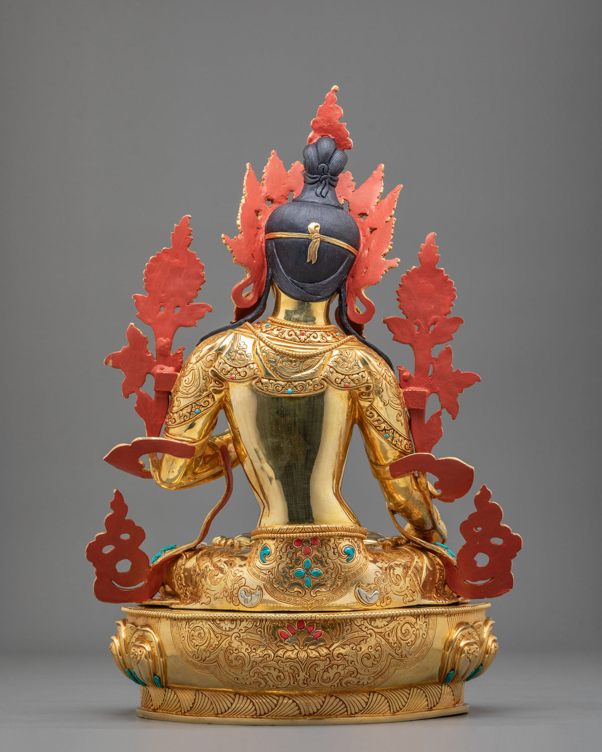 White Tara Fire Gold Coated Statue | Buddhist Shrine