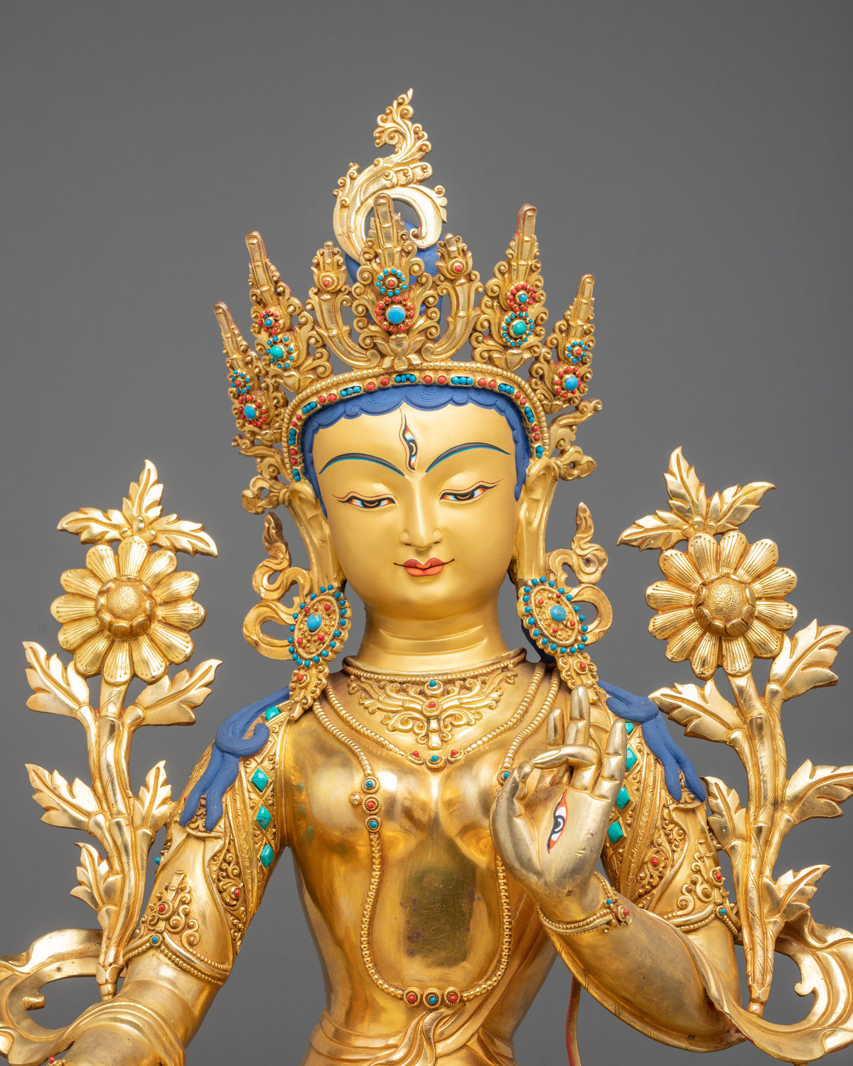 Long Life Goddess White Tara Sculpture | Goddess of of Compassion and Longevity