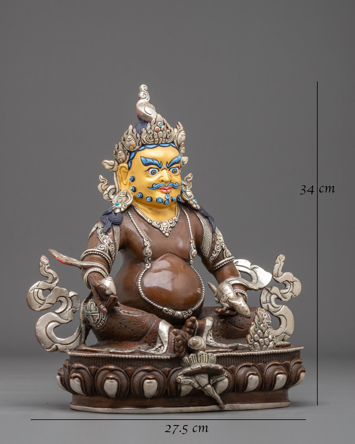 Dzambhala Tibetan Buddhist Sculpture | Sacred Meditation Altar Sculpture