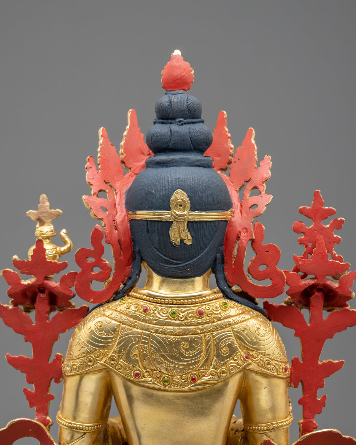 Buddhist Prayer Maitreya Buddha Statue | 24K Gold Gilded Future Buddha Sculpture