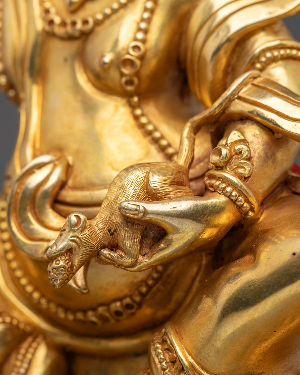 White Dzambhala Tibetan Sculpture | Sacred Vajrayana Meditation Altar Sculpture