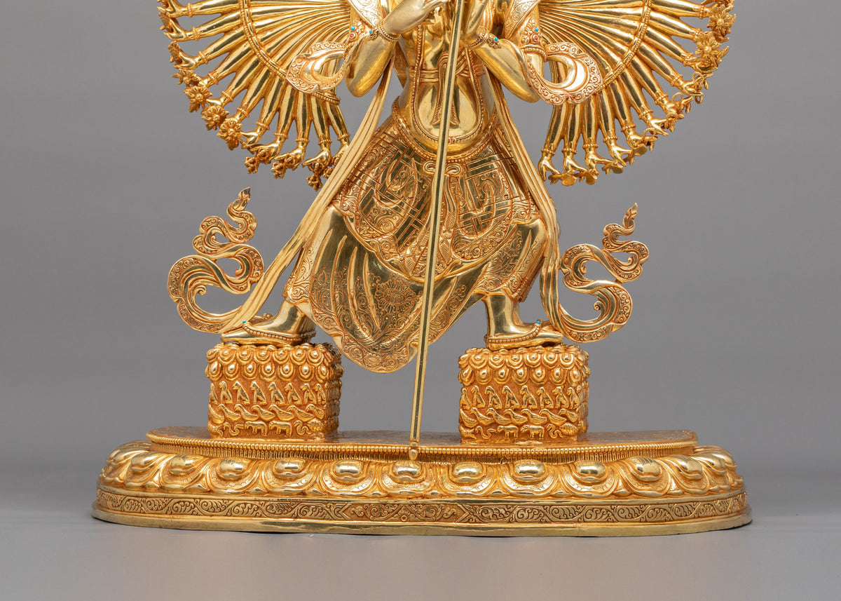 1000 Armed Dukar Buddhist Sculpture | Symbol of Protection and Victory