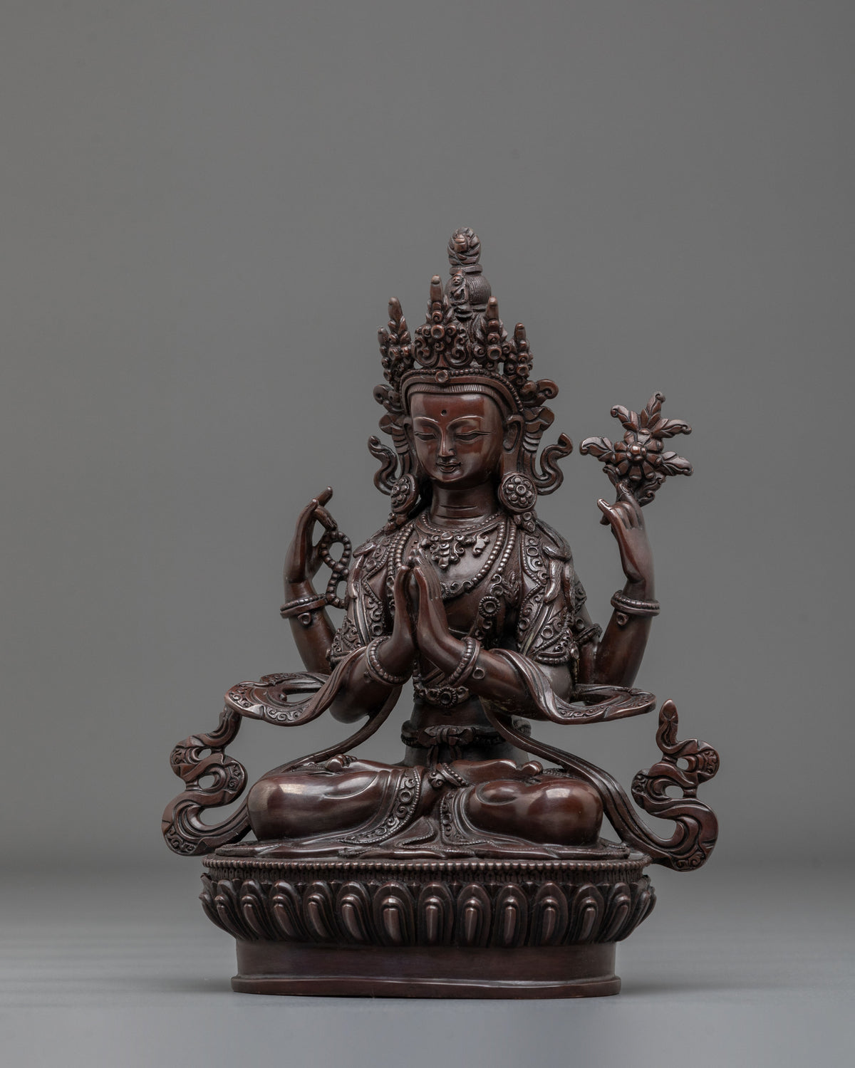 Chenrezig Devotional Statue | Four-Armed Bodhisattva for Compassion