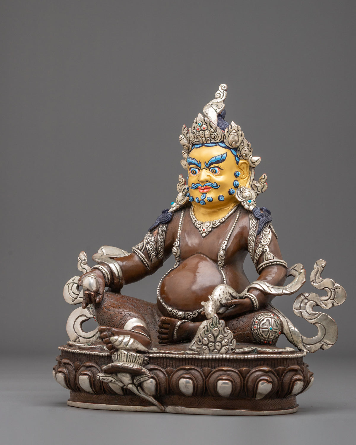 Dzambhala Tibetan Buddhist Sculpture | Sacred Meditation Altar Sculpture
