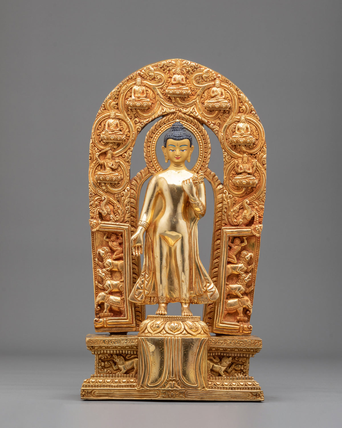 Dipankara Buddha Golden Sculpture | Sacred Meditation Statue