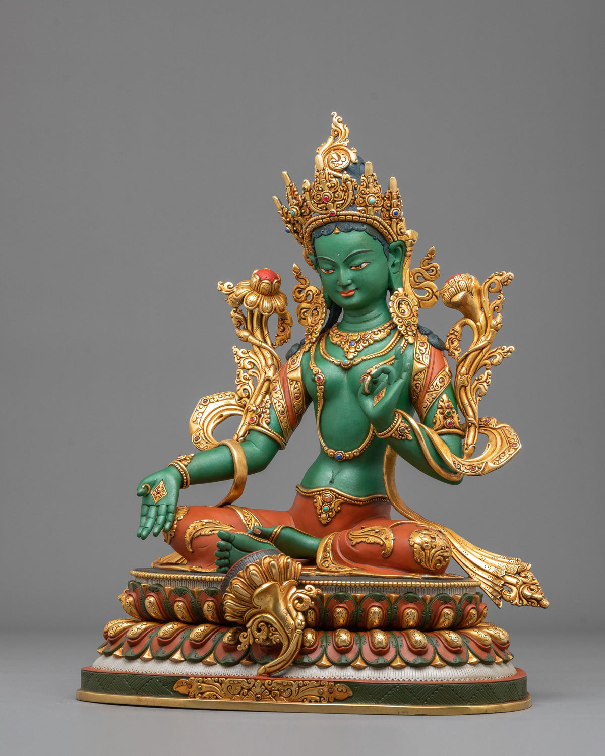Green Tara Swift Compassion Sculpture | Goddess of Protection and Mercy