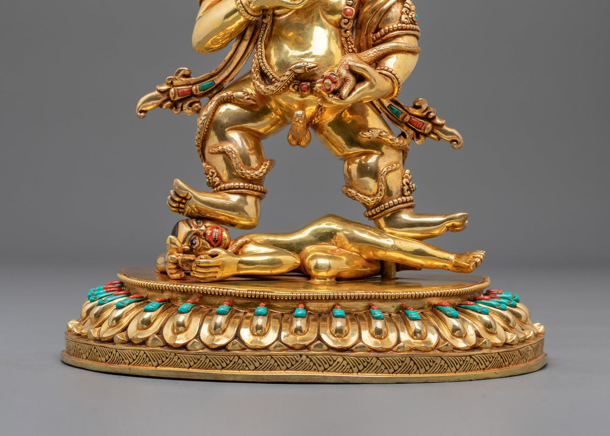 Black Dzambhala Copper Statue | Wrathful Wealth Deity