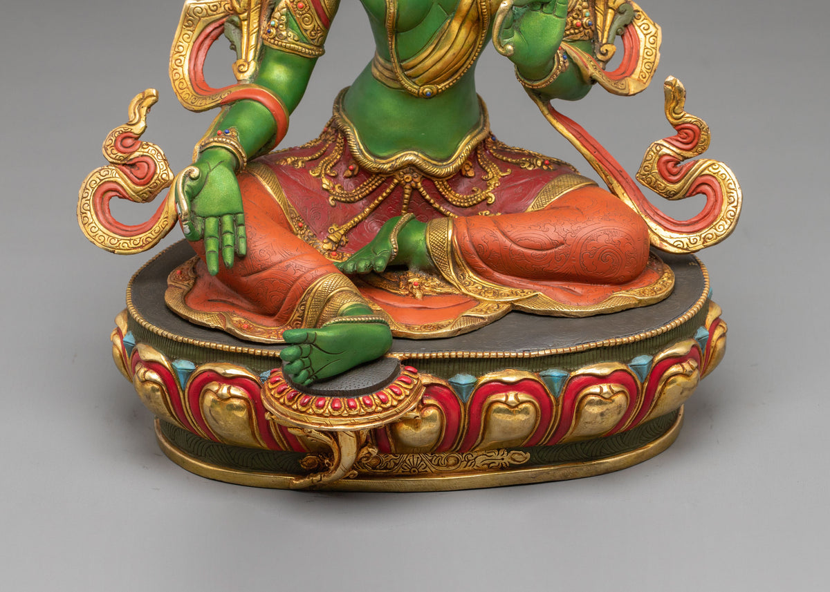 Goddess Green Tara 24K Gold Coated Sculpture