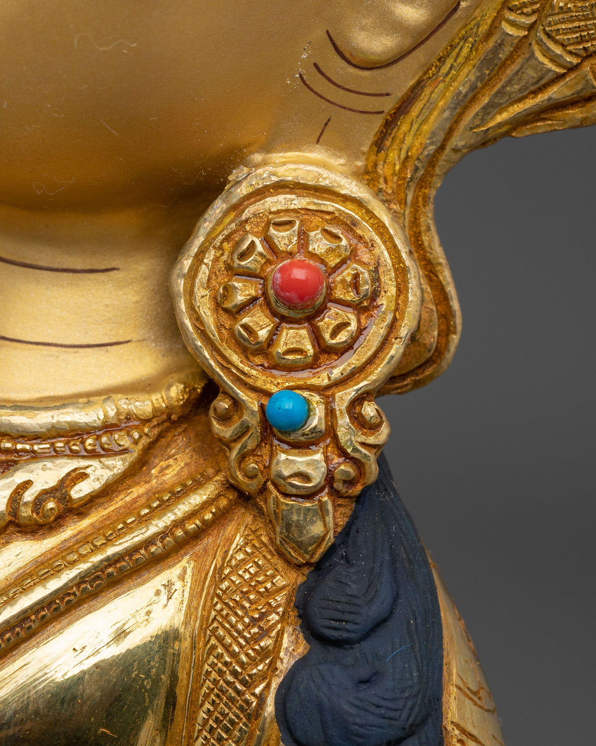 Vajrasattva Vajra Purification Statue - 24K Gold Gilded