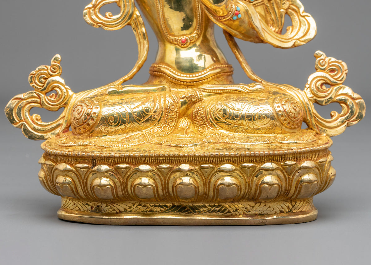 Manjushri Sculpture | Tibetan Bodhisattva Copper Figurine