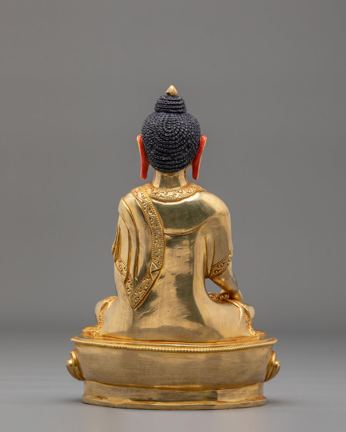 24K Gold-Coated Shakyamuni Buddha Copper Sculpture