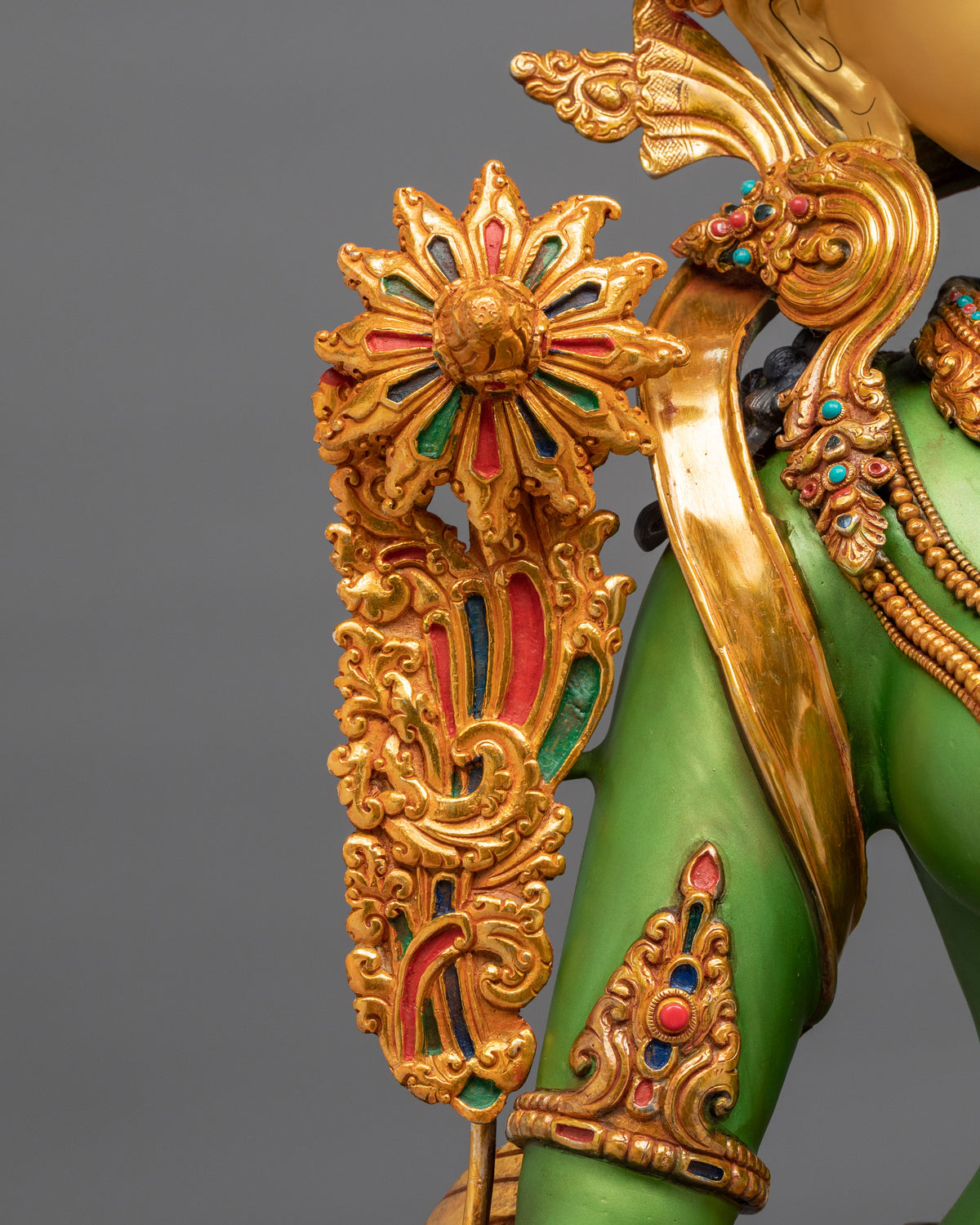 Standing Green Tara Sculpture | 50 Inches Tall Buddhist Statue