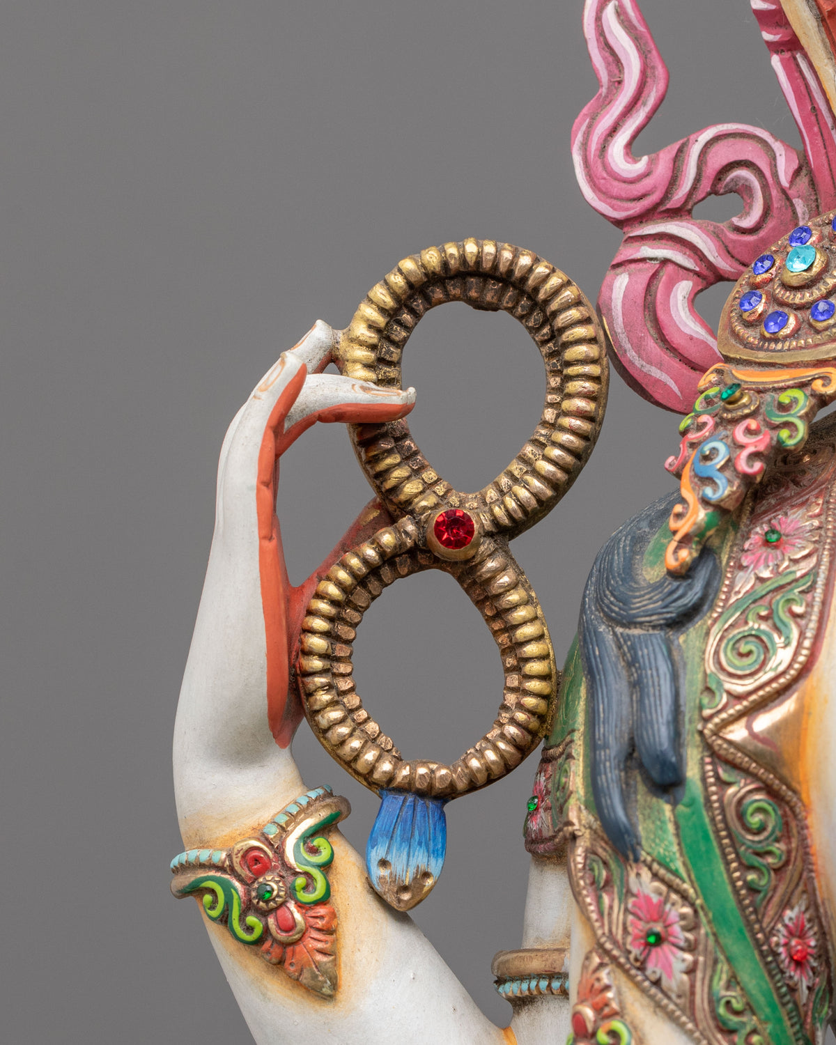 Chenrezig 24K Gold Coated Copper Figurine | Buddhist Shrine