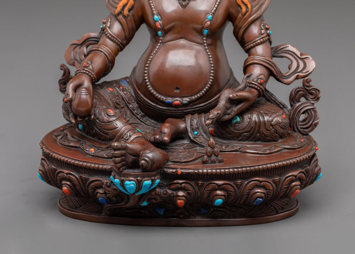 Dzambhala Handmade Traditional Statue | Oxidized Copper Statue
