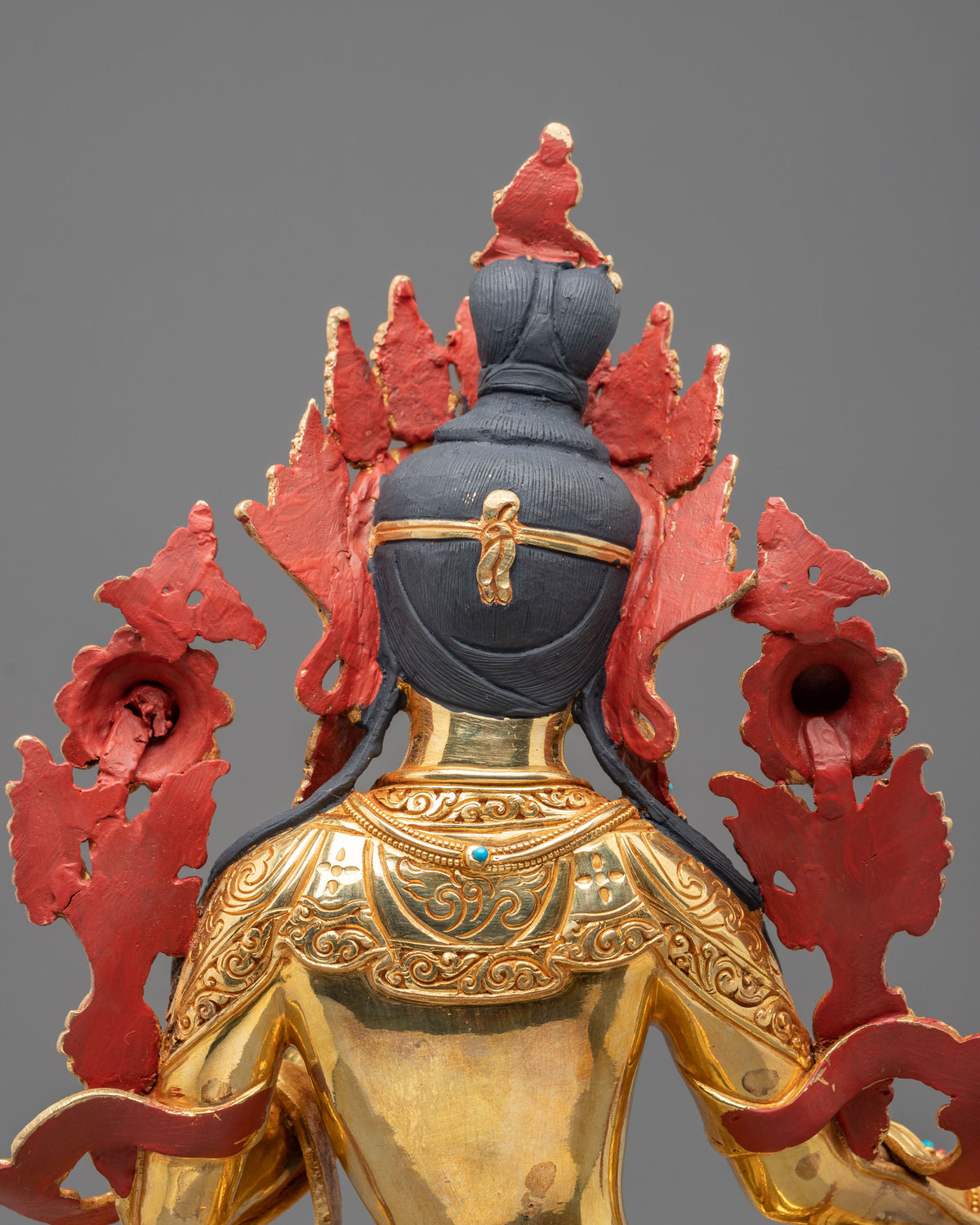 Green Tara Fire Gold Coated Statue | Made in Nepal