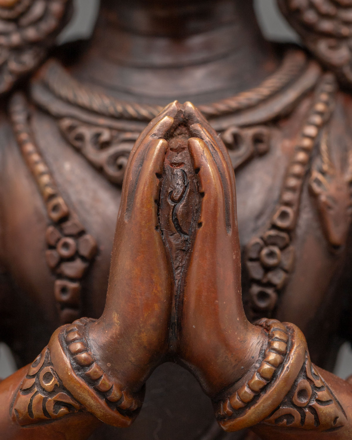 Chenrezig Sacred Statue | Oxidized Copper Lord of Compassion
