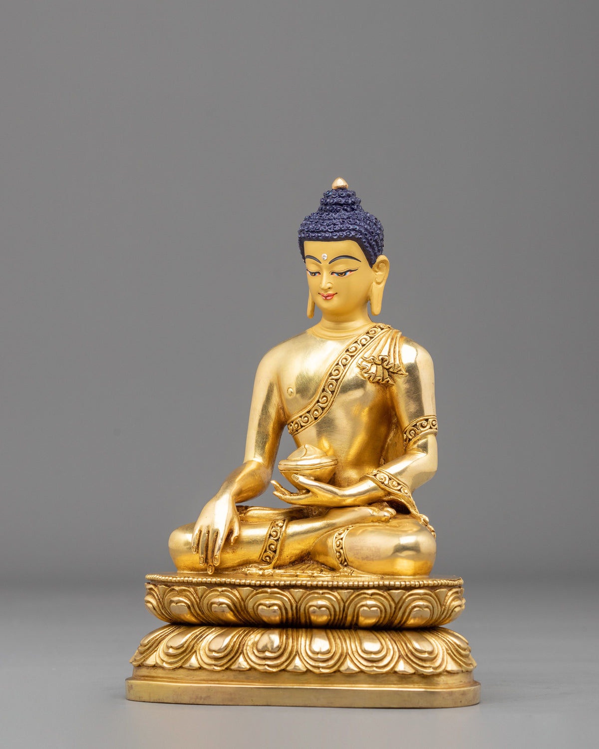 Shakyamuni Buddha: Serene 24K Gold Gilded Statue