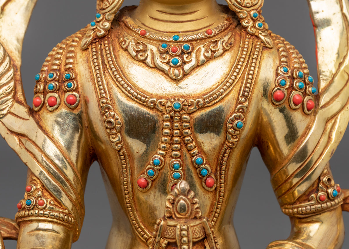 shitigarbha Bodhisattva Figurine | 24K Gold Gilded Buddhist Sculpture